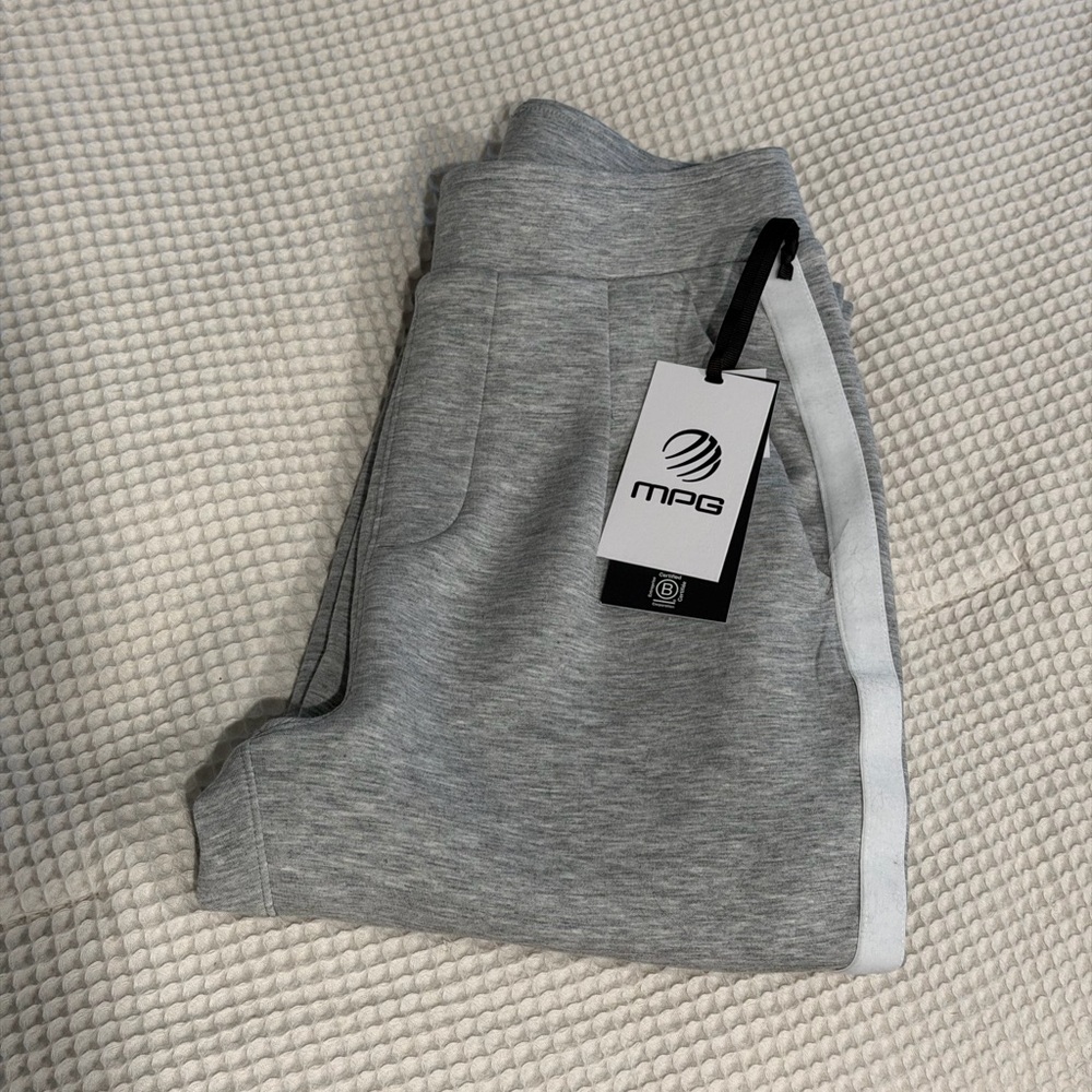 MPG Gray Tuxedo Pants with White Accent